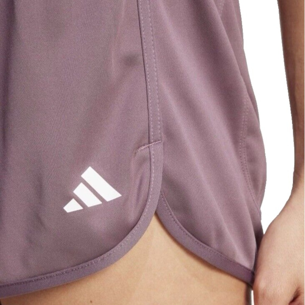 Adidas Womens Pacer 3 Stripes Knit High Shorts 3" Inseam Purple Plus Sz 2X NEW - Picture 4 of 9